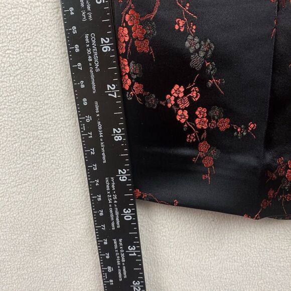 Plus Size Womens 20 Pants Black Silky Cherry Blossom Floral Print NWOT Vintage - Picture 5 of 11